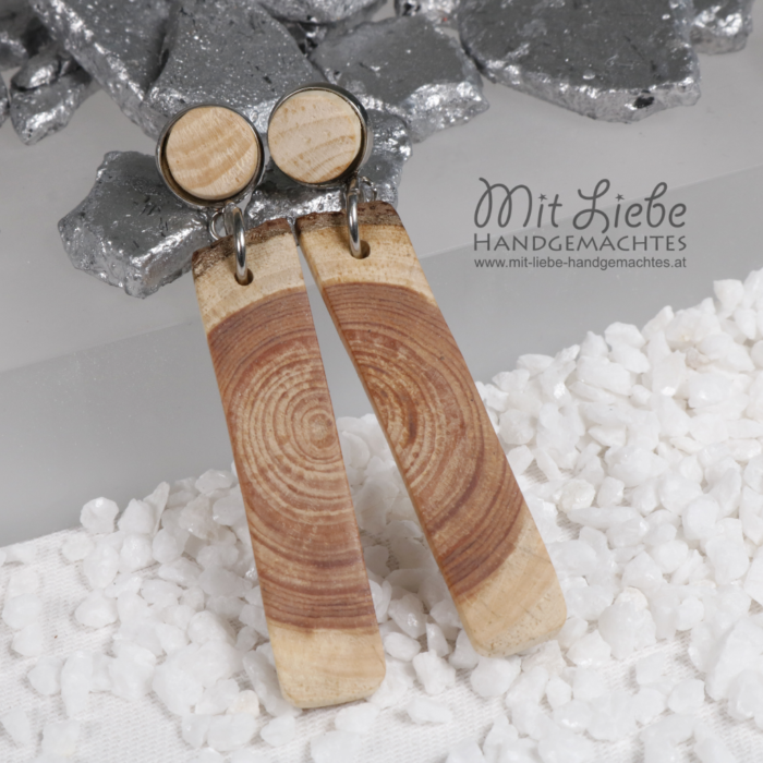 Holz Ohrringe Zirbe - Kreativwerkstatt